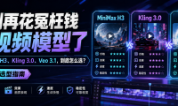 别再花冤枉钱试视频模型了：MiniMax H3、Kling 3.0、Veo 3.1，到底怎么选？