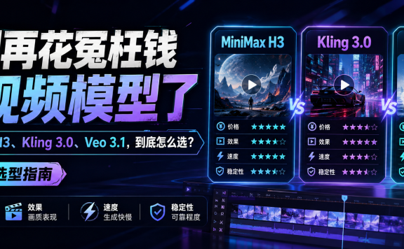 别再花冤枉钱试视频模型了:MiniMax H3、Kling 3.0、Veo 3.1,到底怎么选?